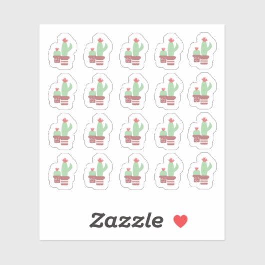Cactus Terracotta Pots Shapes Floral Jungle Aufkleber (Blatt)