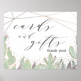 Cactus Terrarium Cards & Gifts Wedding Table Sign Poster