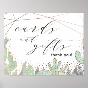 Cactus Terrarium Cards & Gifts Wedding Table Sign Poster