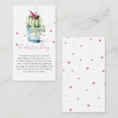 Cactus Theme Book for Baby Invitation Enclosure Begleitkarte (Vorne/Hinten)