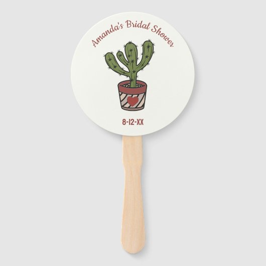 Cactus Theme Brautparty Personalisiert Fächer (Vorderseite)