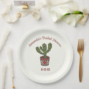 Cactus Theme Brautparty Personalisiert Pappteller