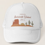 Cactus Themed Desert Bachelorette Truckerkappe<br><div class="desc">Dies ist ein Wüstenvorlagenbild mit südwestlichen Elementen und einer Rodeo-thematischen Schriftart-Paarung. ALLE Schriftart und Farben sind bearbeitbar // Für passende Artikel, besuchen Sie bitte die "BETTY" Kollektion im Sincerely By Nicole Zazzle Store. * Wenn Ihnen dieses Design gefällt, Sie es aber nicht für etwas finden, das Sie suchen, wenden Sie...</div>