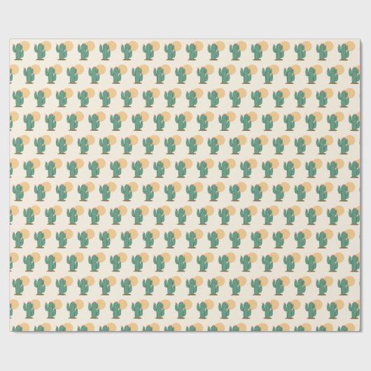 Cactus Themed Gift Wrappingi Paper Geschenkpapier (Flach)