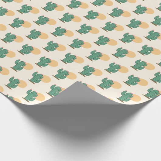 Cactus Themed Gift Wrappingi Paper Geschenkpapier (Ecke)