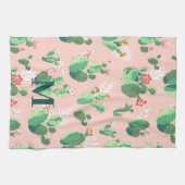 Cactus Themed Kitchtuch mit Initial Geschirrtuch (Horizontal)