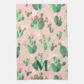 Cactus Themed Kitchtuch mit Initial Geschirrtuch (Vertikal)