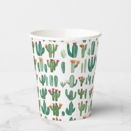 Cactus themed Southwest Charm Paper Cup Pappbecher (Links)
