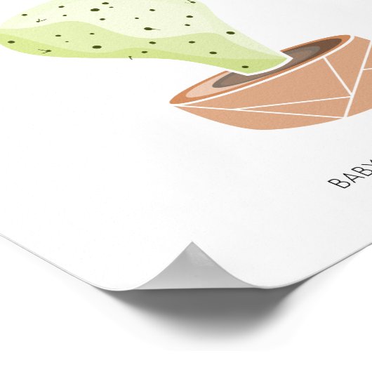 Cactus Thumbprint Gästebuch, Succulent Baby Dusche Poster (Ecke)