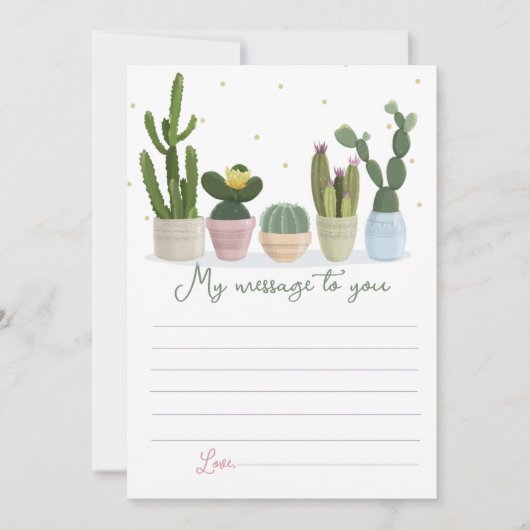 Cactus Time Capsule Message an Sie Einladung (Vorderseite)