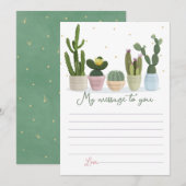 Cactus Time Capsule Message an Sie Einladung (Vorne/Hinten)