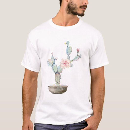 Cactus Torn Green Blume T-Shirt (Vorderseite)