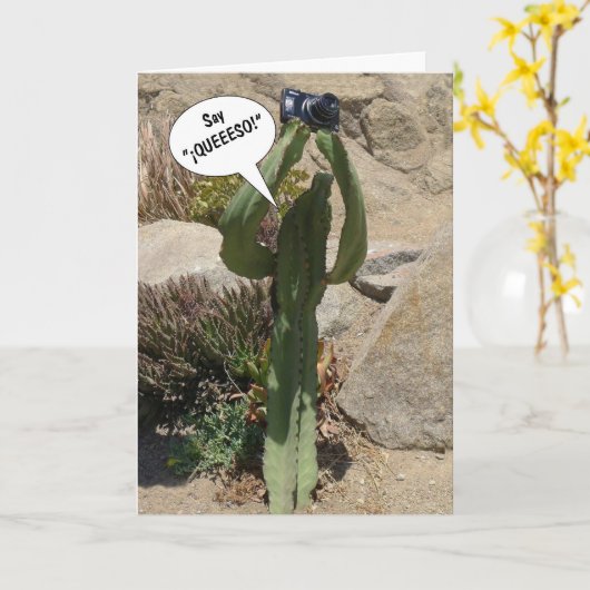 Cactus Tourist, sagen Sie QUEEESO - Karte (Gelbe Blume)