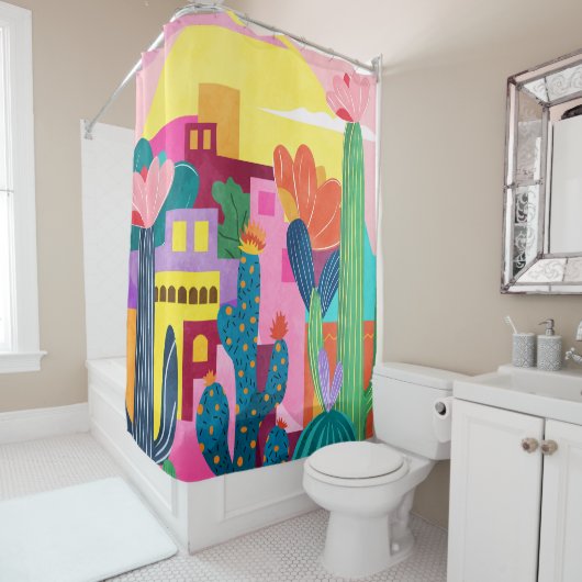 Cactus Town Duschvorhang (Beispiel)