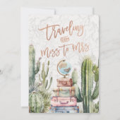 Cactus Travelling Miss an Mrs. Brautparty Einladung (Rückseite)