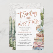Cactus Travelling Miss an Mrs. Brautparty Einladung (Vorne/Hinten)