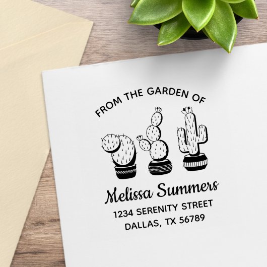 Cactus Trio Desert Custom Rücksendeadresse Gummistempel