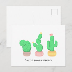 Cactus Trio Desert Moderne Boho individuelle Texte Postkarte