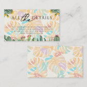 Cactus Tropical Palm Tree Desert Boho Wedding Begleitkarte (Vorne/Hinten)
