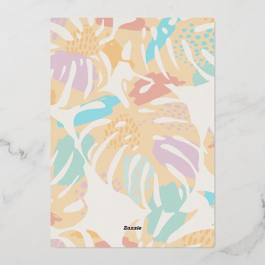 Cactus Tropical Palm Tree Desert Boho Wedding Folieneinladung (Rückseite)