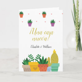 Cactus Una Casa Nueva - Ein neues Haus Glückwünsch Karte