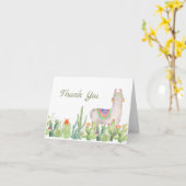Cactus und Llama Vielen Dank Karte (Gelbe Blume)