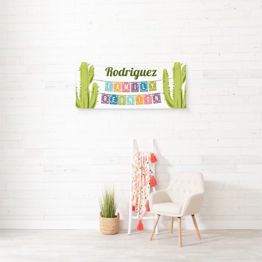 Cactus und Papel Picado Garland Texas Banner (Insitu)