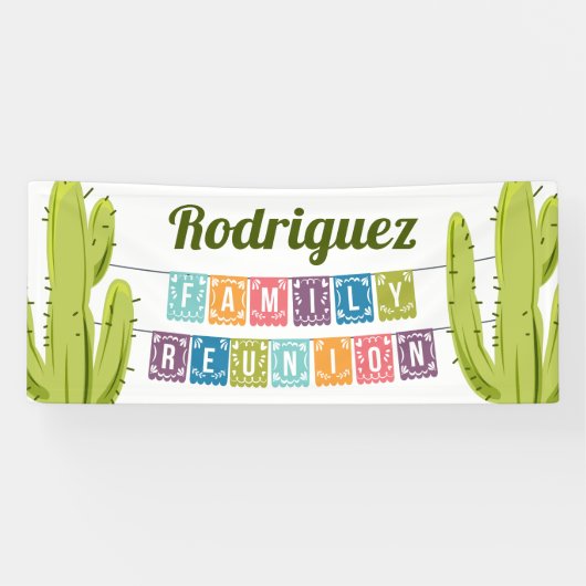 Cactus und Papel Picado Garland Texas Banner (Horizontal)