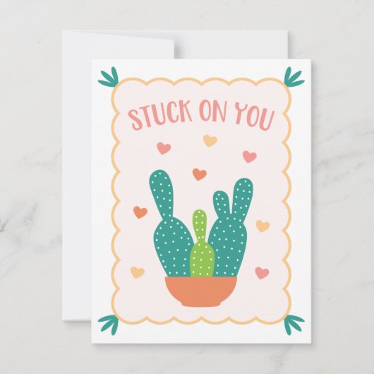 Cactus Valentine's Day Card Karte (Vorderseite)