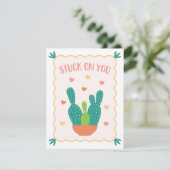 Cactus Valentine's Day Card Karte (Stehend Vorderseite)