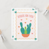 Cactus Valentine's Day Card Karte (Vorderseite/Rückseite Beispiel)