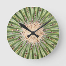 Cactus Wall Clock, 8" runder Acrylic