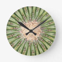 Cactus Wall Clock, 8" runder Acrylic