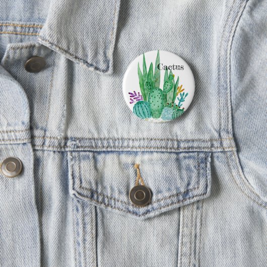Cactus watercolor cacti Blume Blumenwüste Button (Beispiel)