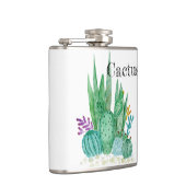 Cactus watercolor cacti Blume Blumenwüste Flachmann (Rechts)
