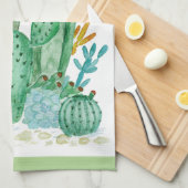 Cactus watercolor cacti Blume Blumenwüste Geschirrtuch (Viertel Falte)