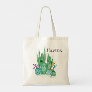 Cactus watercolor cacti Blume Blumenwüste Tragetasche