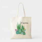 Cactus watercolor cacti Blume Blumenwüste Tragetasche (Vorne)