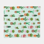 Cactus Watercolor Fleecedecke (Vorderseite (Horizontal))