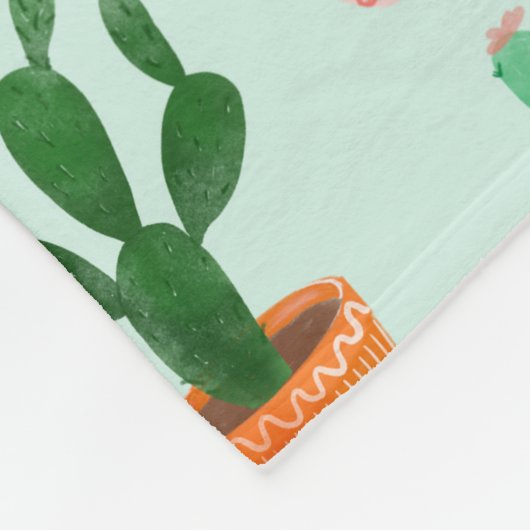 Cactus Watercolor Fleecedecke (Ecke)