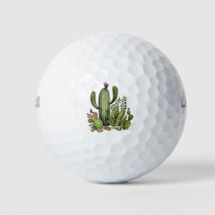 Cactus watercolor golfball