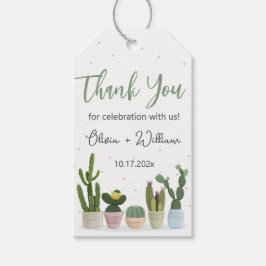 Cactus Watercolor Greenery Vielen Dank Geschenkanhänger