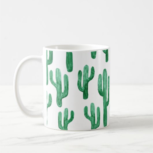 Cactus watercolor: handgezeichnet Abbildung Kaffeetasse (Links)