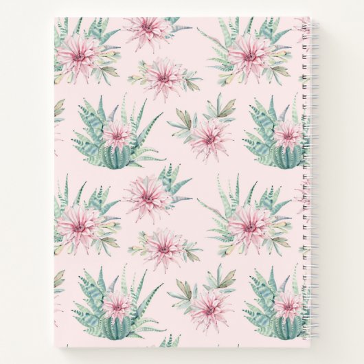 Cactus Watercolor Homeschool Notebook Journal Notizblock (Rückseite)