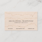 Cactus Watercolor Pink & Gold Visitenkarte (Rückseite)