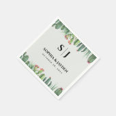 Cactus Watercolor Sage Garden Wüste Wedding Serviette (Ecke)