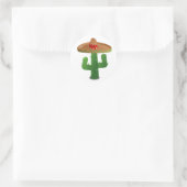 Cactus Wearing Sombrero Runder Aufkleber (Tasche)