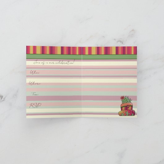 Cactus Wedding Cake Einladung (Innenseite)