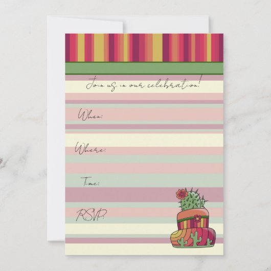 Cactus Wedding Cake "Save the Date" Einladung (Rückseite)