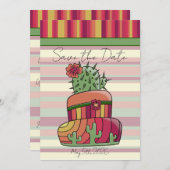 Cactus Wedding Cake "Save the Date" Einladung (Vorne/Hinten)
